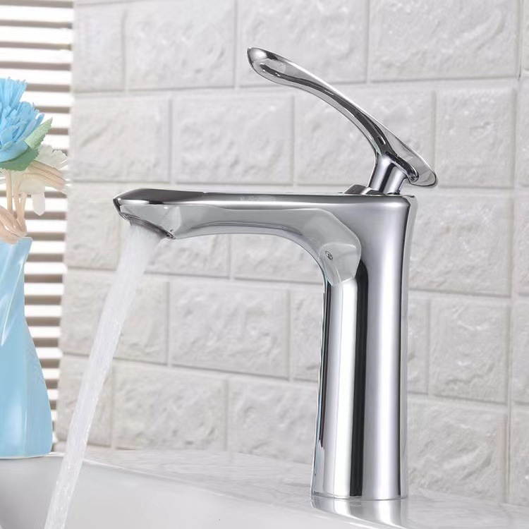 Vòi lavabo, vòi rửa mặt GIORMANI nóng lạnh lá liễu cao cấp SNL60 kèm đôi dây cấp inox