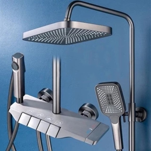 Bộ sen cây tắm phím đàn nóng lạnh mạ màu titan cao cấp GIORMANI SC38