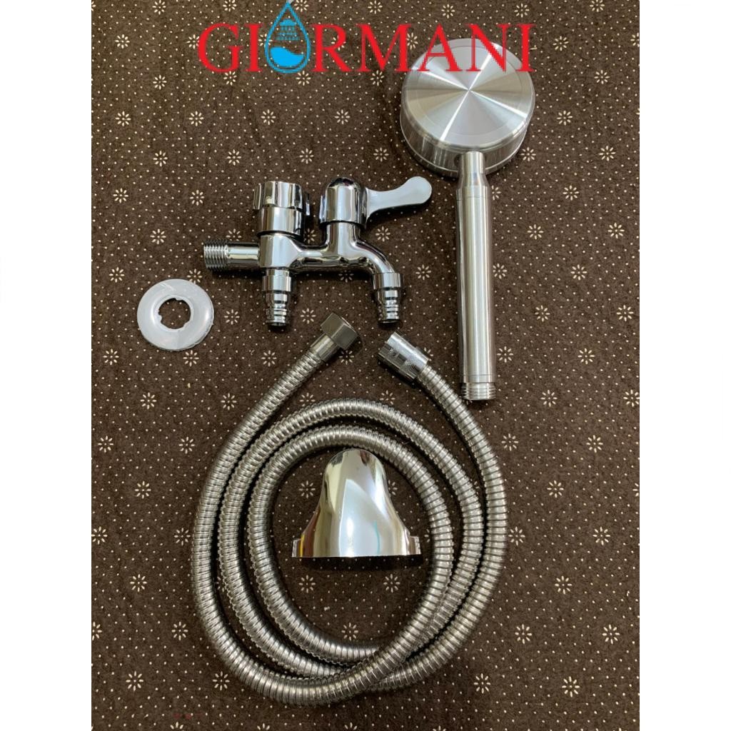 Bộ sen tắm lạnh GIORMANI hợp kim đồng kết hợp bát sen nhôm tăng áp SL01-VHS08