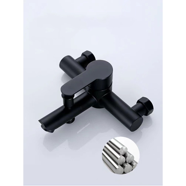 Bộ sen tắm nóng lạnh GIORMANI inox mạ đen cao cấp kết hợp bát sen tăng có đầu masage SNL907-VHS17