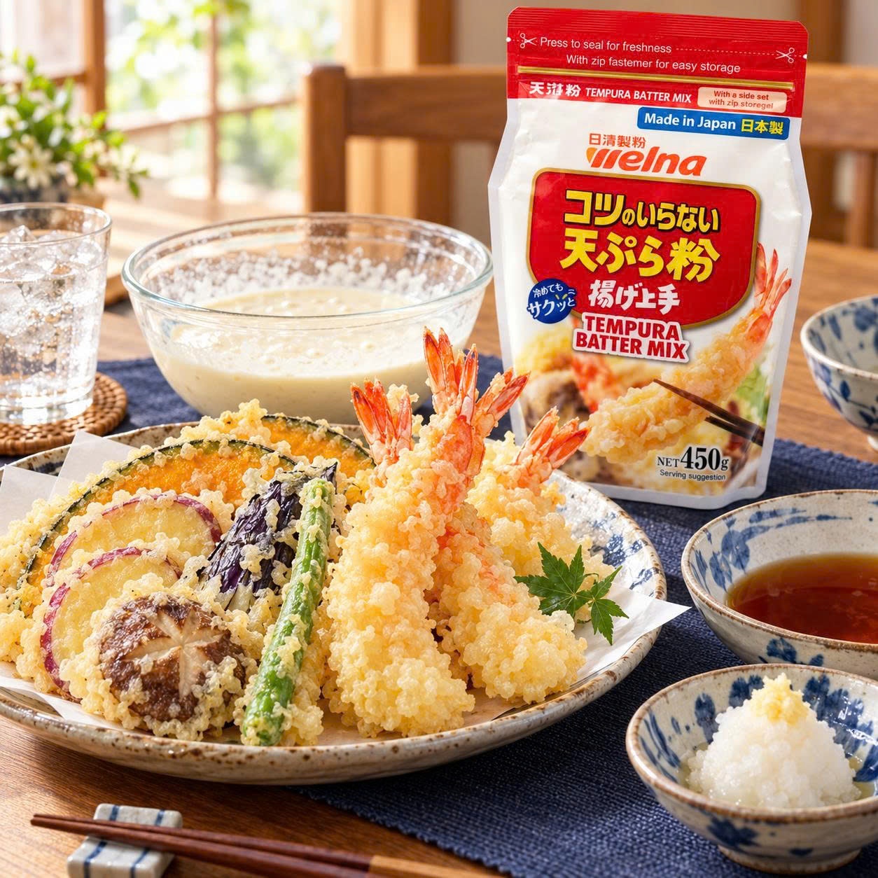 Bột Chiên Tempura Welna Nhật Bản 450g – Bí Quyết Chiên Giòn Ngon Chuẩn Nhật