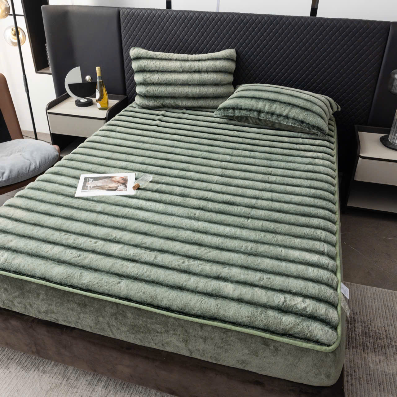 Bộ Chăn Ga Gối Nỉ Lông Chồn