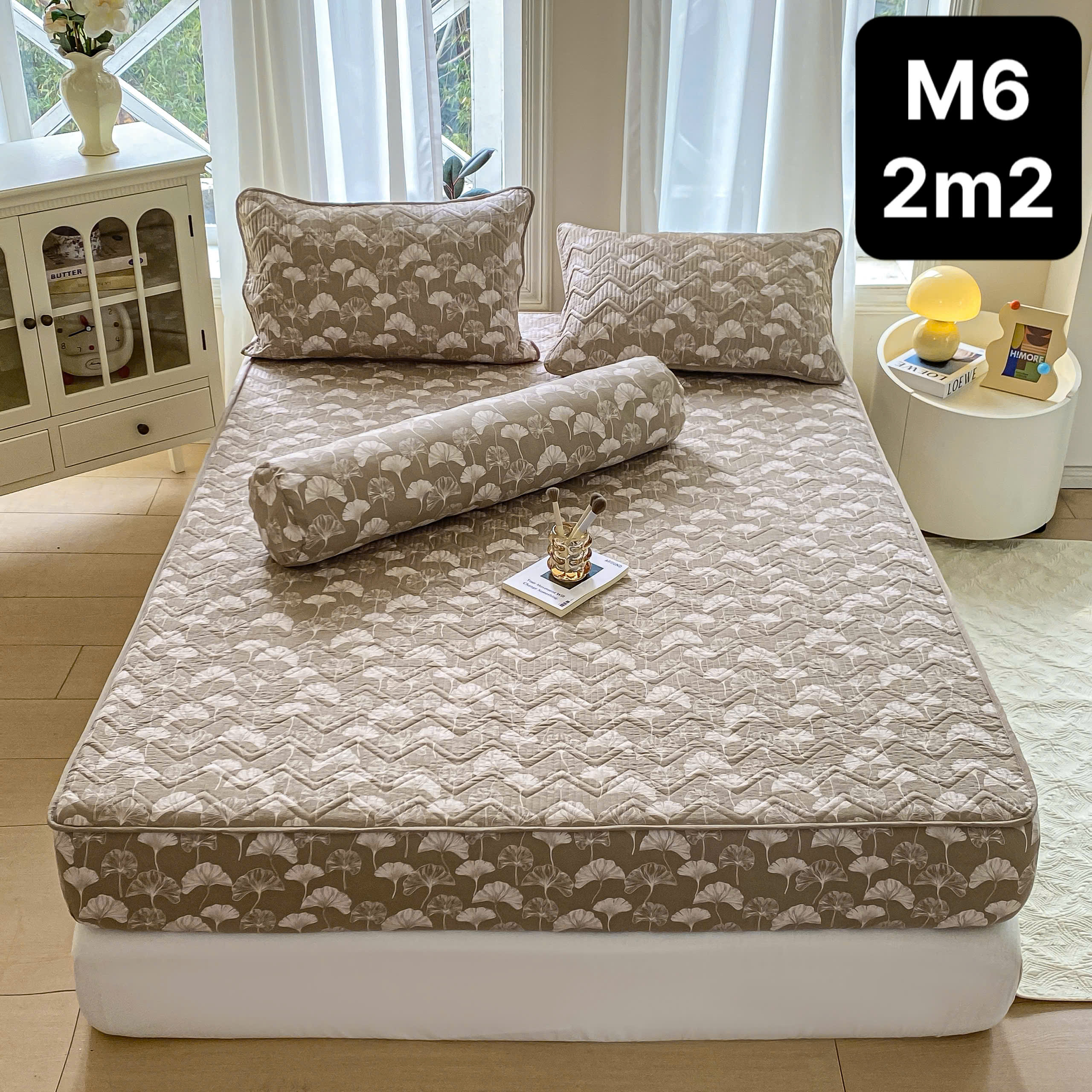 Bộ Ga Gối Cotton Đũi Trần Bông