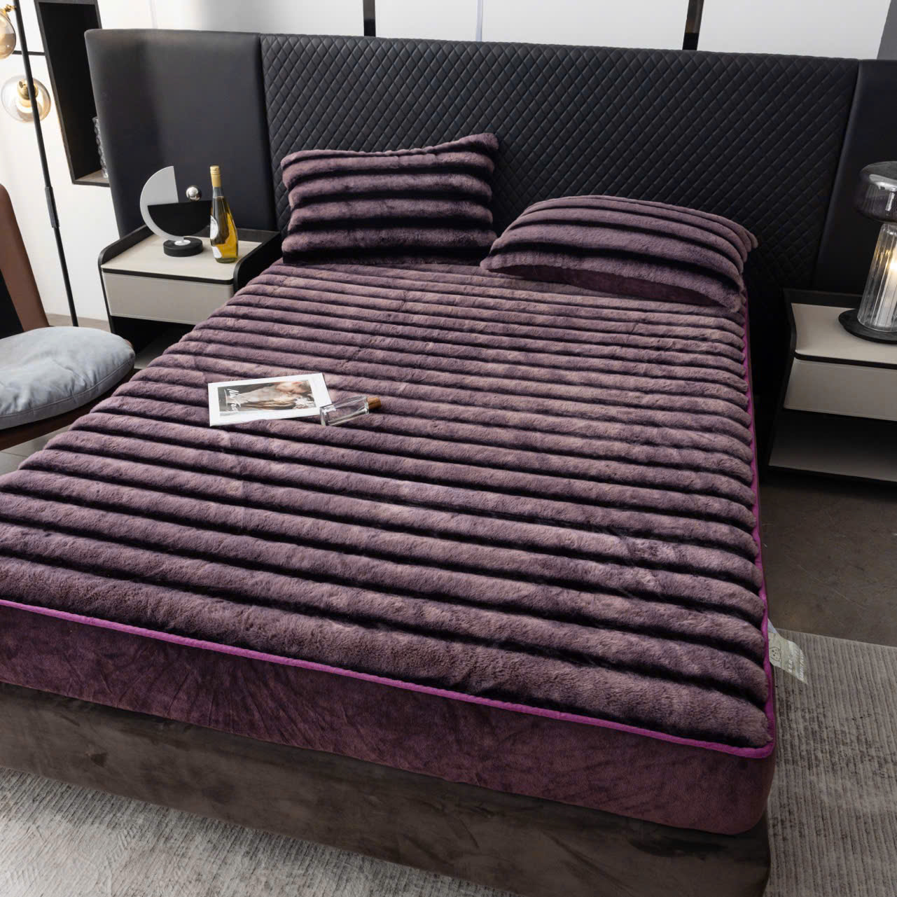 Bộ Chăn Ga Gối Nỉ Lông Chồn