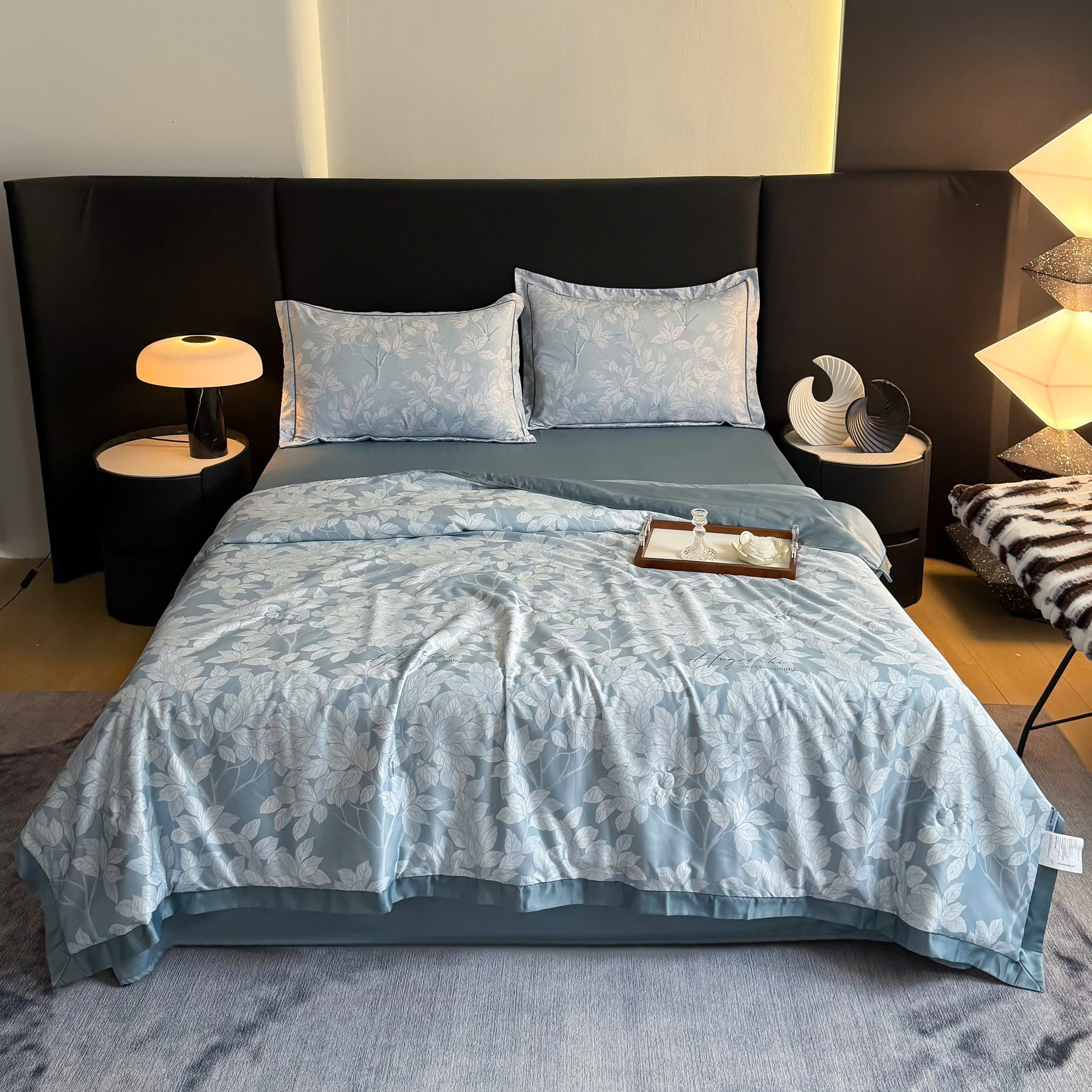 Bộ Chăn Ga Gối Hè Lụa Thái – Mát Lạnh Tự Nhiên, Mềm Mịn Chuẩn Cao Cấp