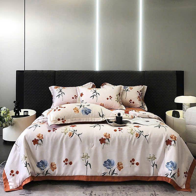 Bộ Chăn Ga Gối Hè Lụa Thái – Mát Lạnh Tự Nhiên, Mềm Mịn Chuẩn Cao Cấp