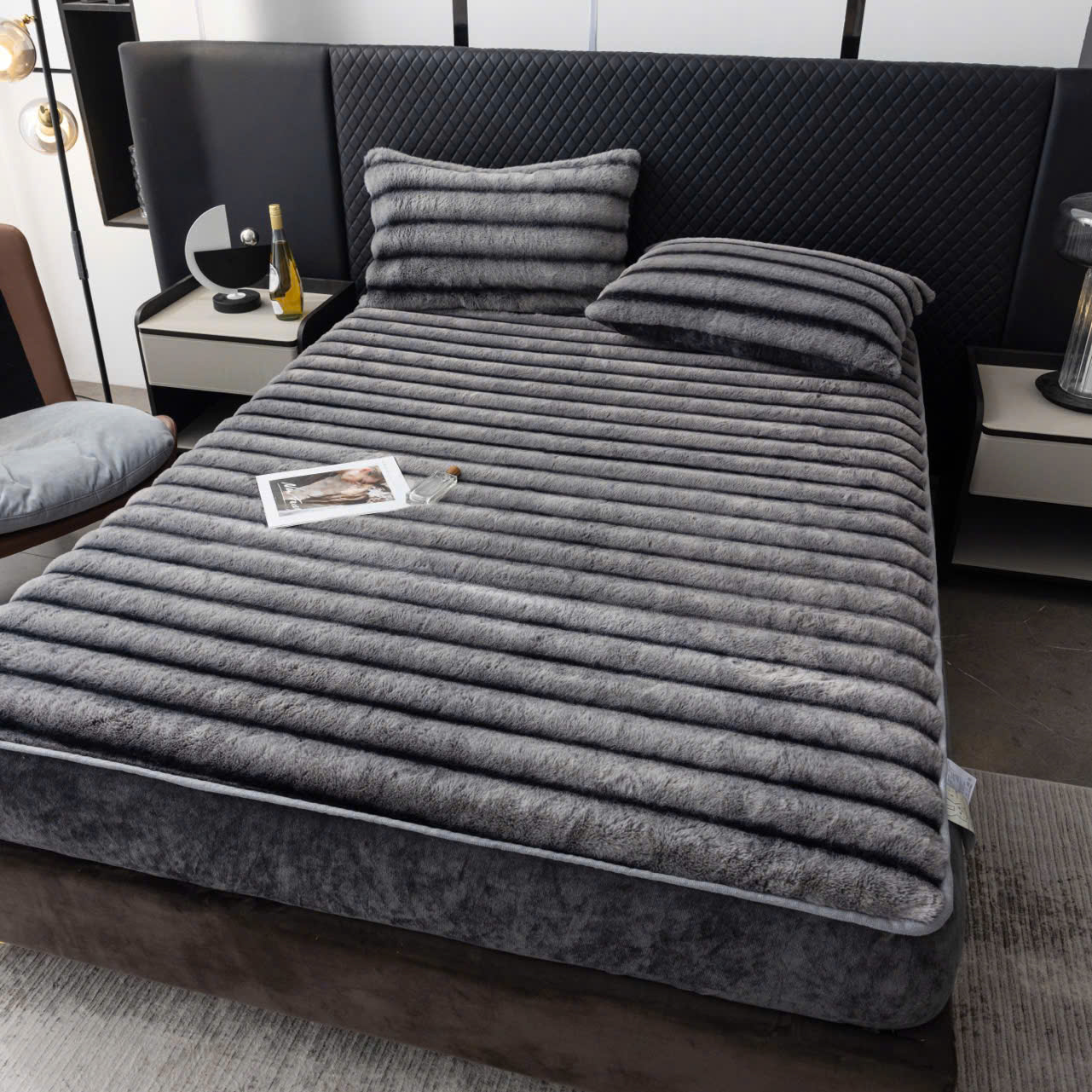 Bộ Chăn Ga Gối Nỉ Lông Chồn