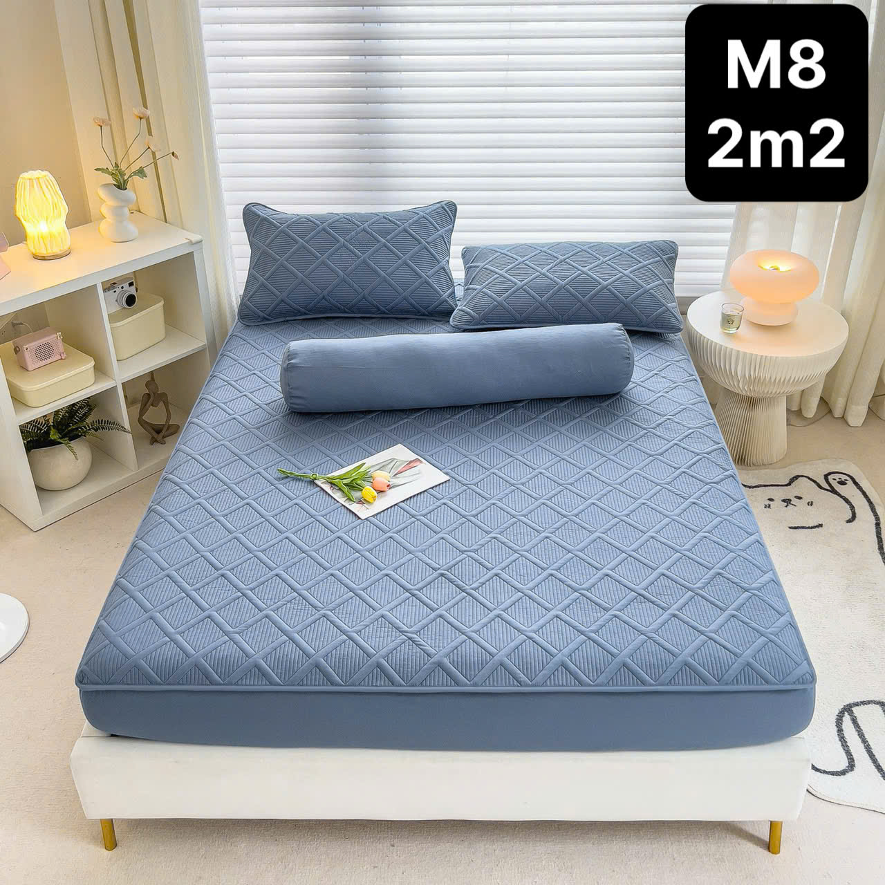 Bộ Ga Gối Cotton Đũi Trần Bông