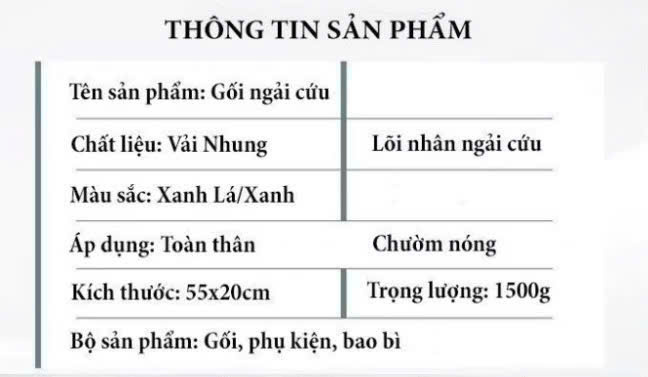 Gối ngải cứu đông y - Hàng nội địa Trung