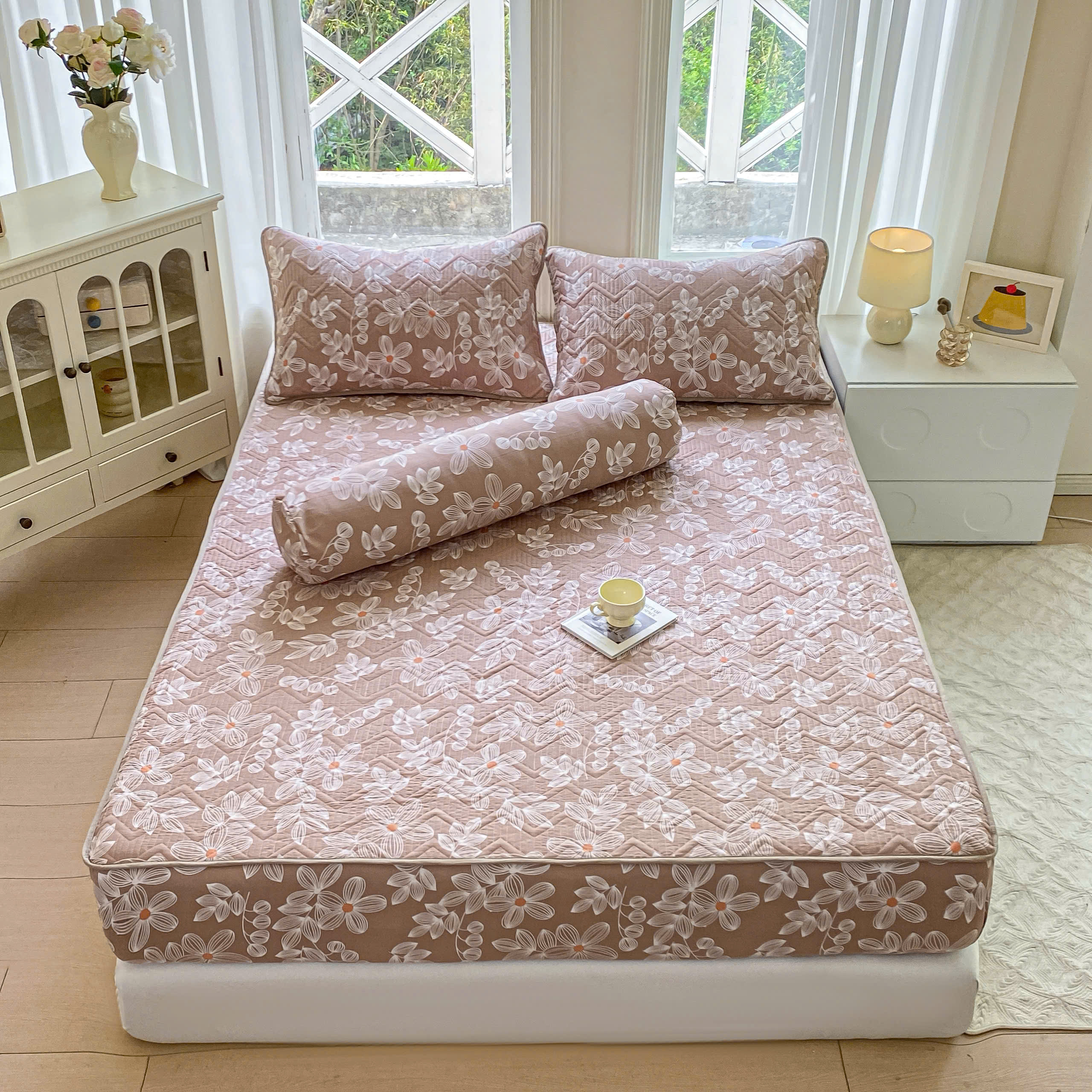 Bộ Ga Gối Cotton Đũi Trần Bông (BST 2)