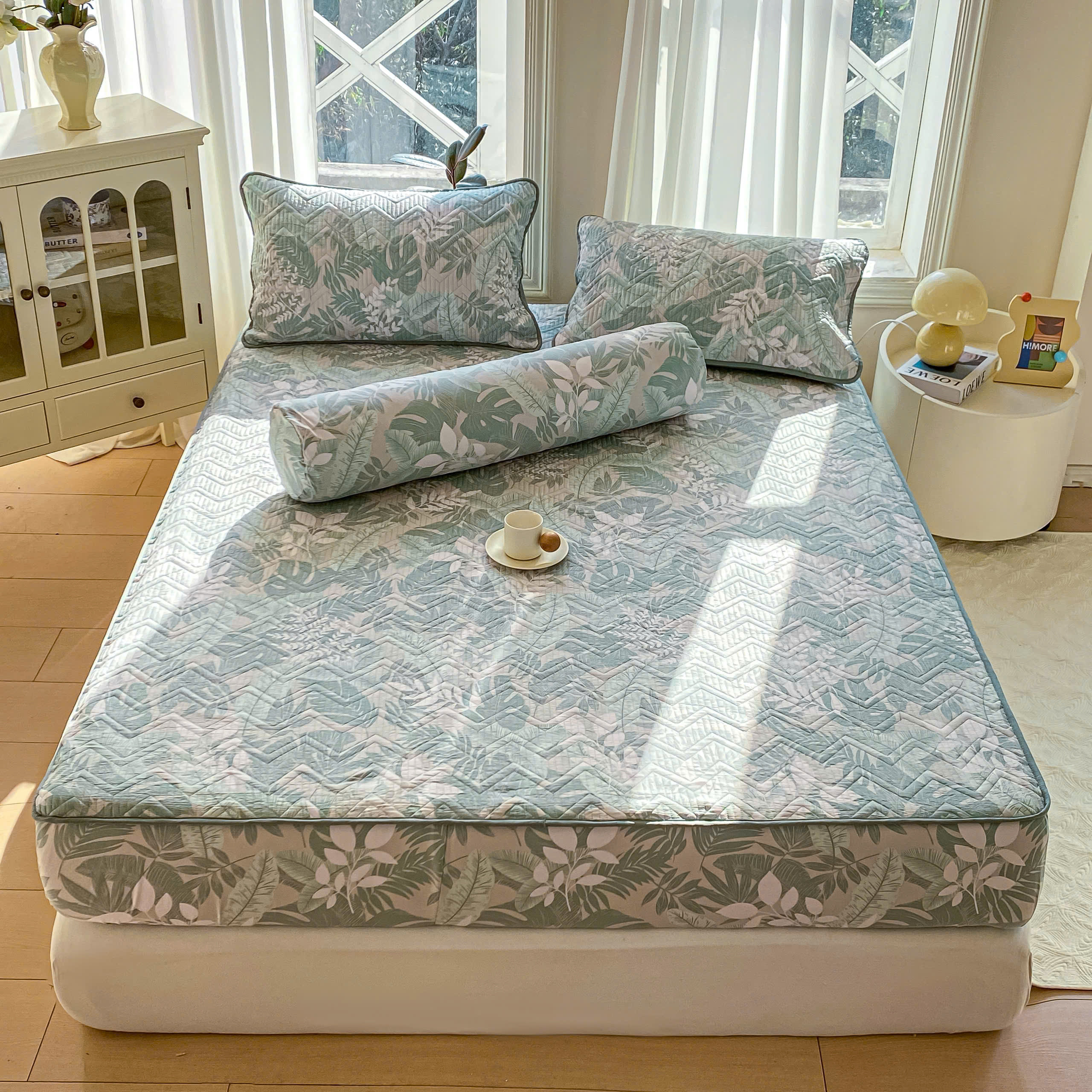 Bộ Ga Gối Cotton Đũi Trần Bông