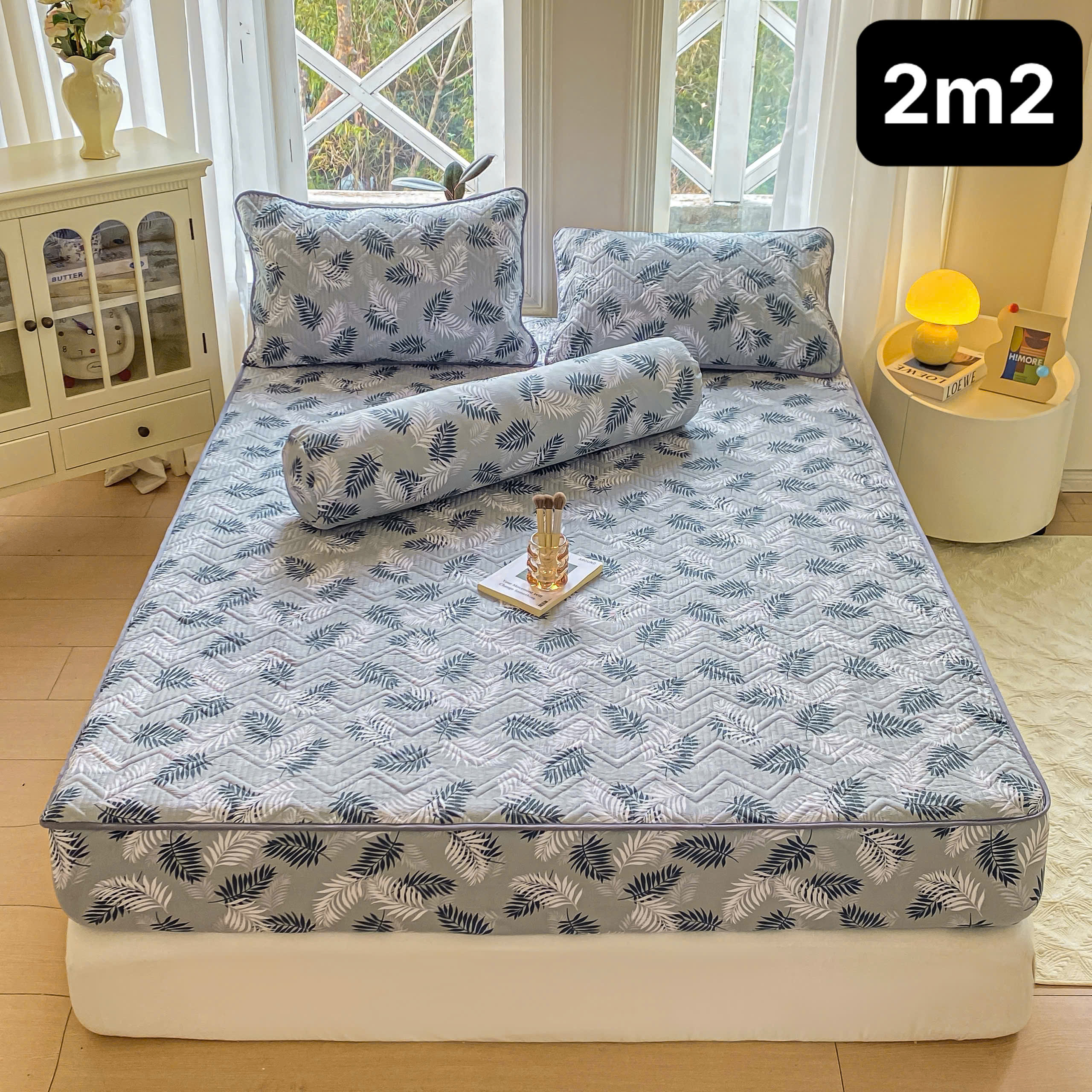 Bộ Ga Gối Cotton Đũi Trần Bông