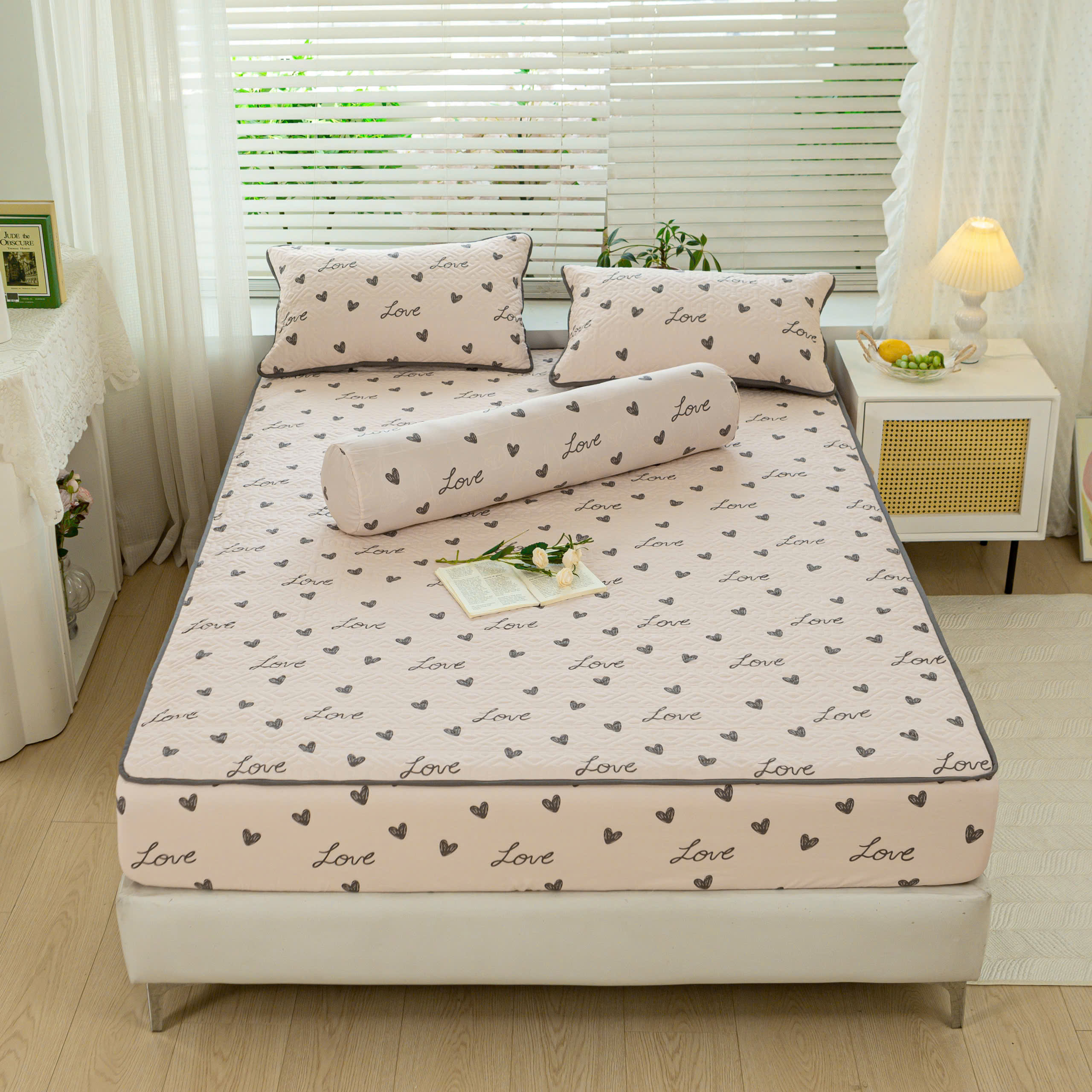 Bộ Ga Gối Cotton Đũi Trần Bông