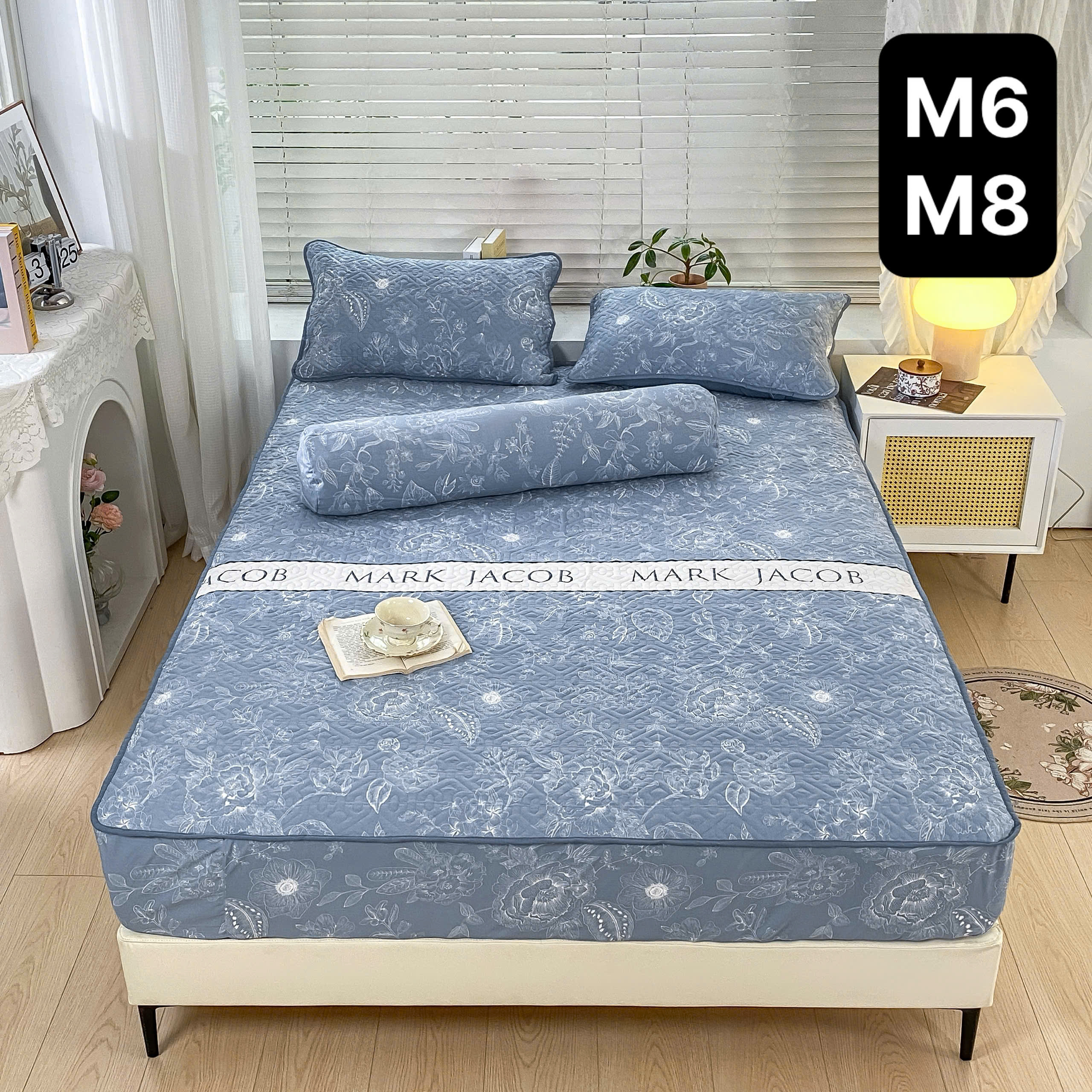 Bộ Ga Gối Cotton Đũi Trần Bông