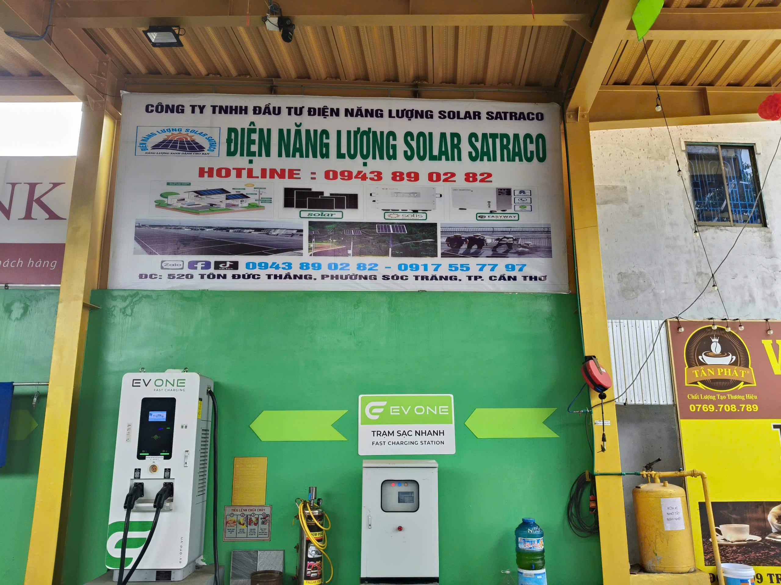 DỰ ÁN ĐIỆN MẶT TRỜI BÁM TẢI CÓ CÔNG SUẤT 196KWP TẠI TRẠM SẠC VĨNH CƯỜNG THỊNH - SÓC TRĂNG
