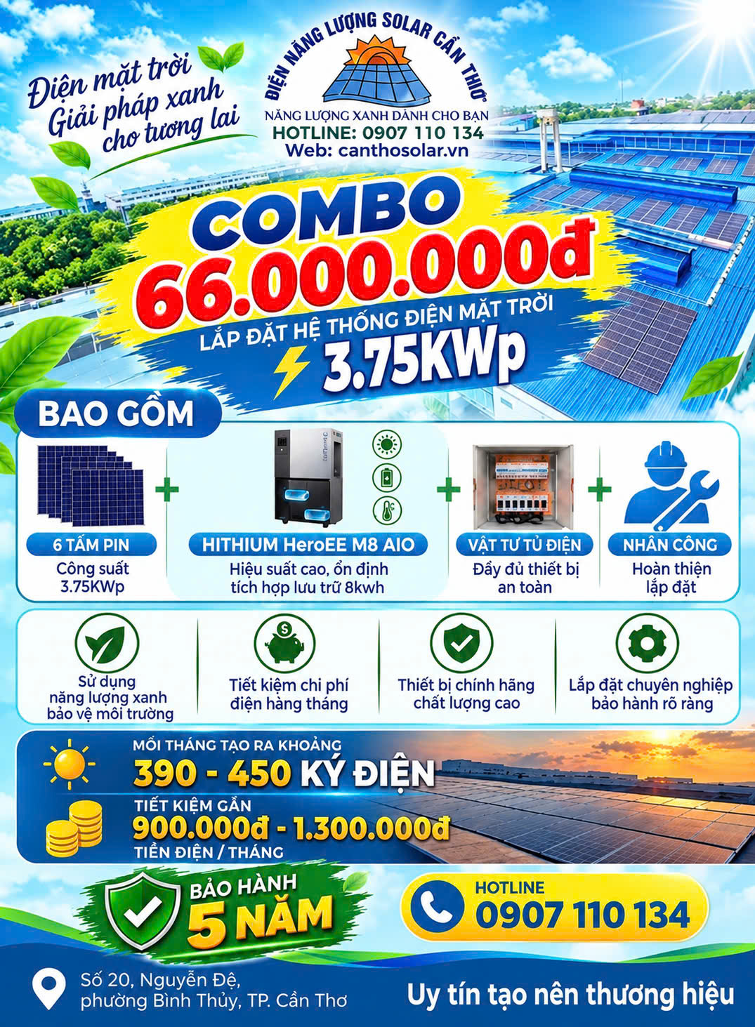 👉 COMBO ĐIỆN MẶT TRỜI LƯU TRỮ TRỌN GÓI: 66.000.000đ