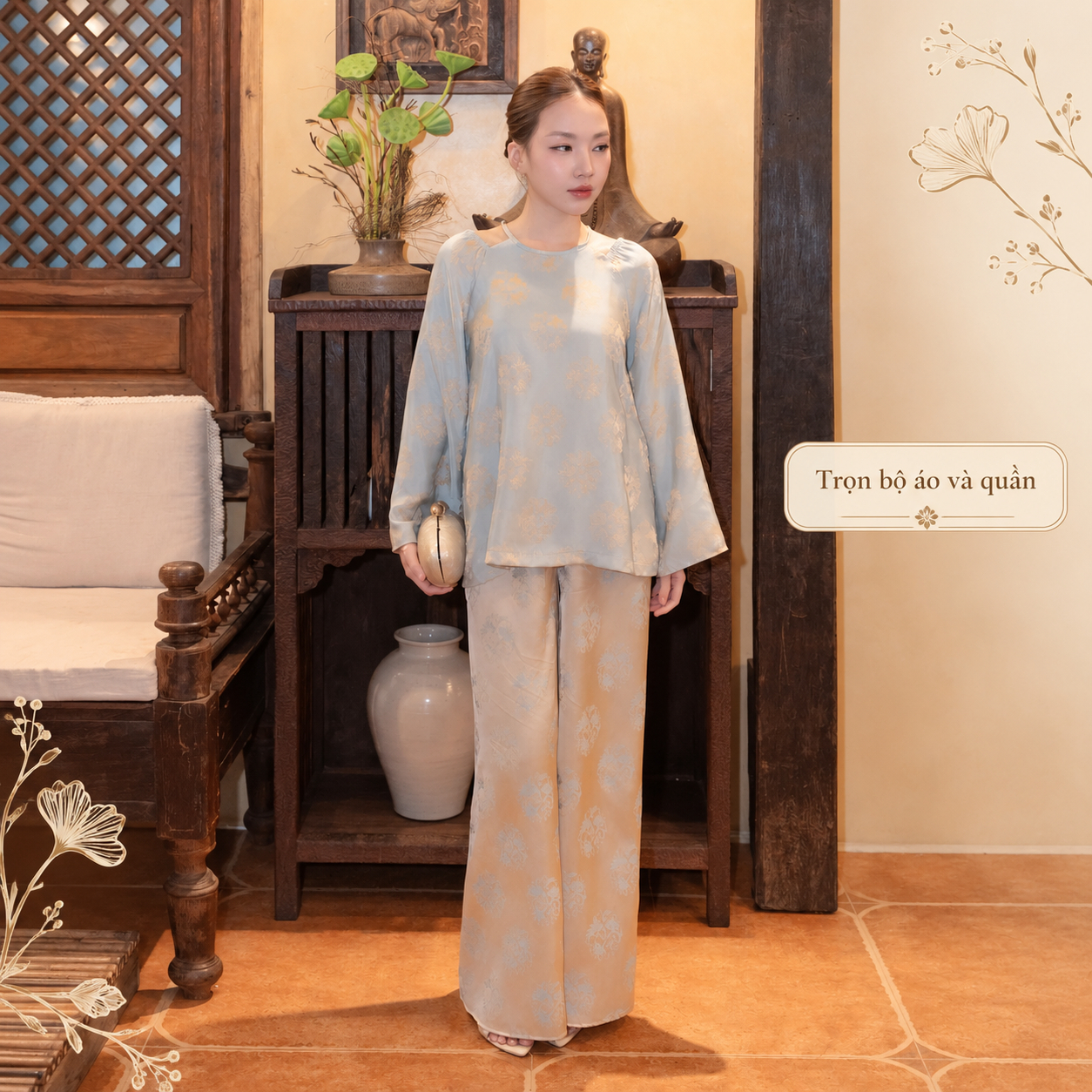 Sét bộ áo bà ba cách tân cao cấp – Nét đẹp diễm lệ, đài các giao thoa truyền thống hiện đại Mirilik