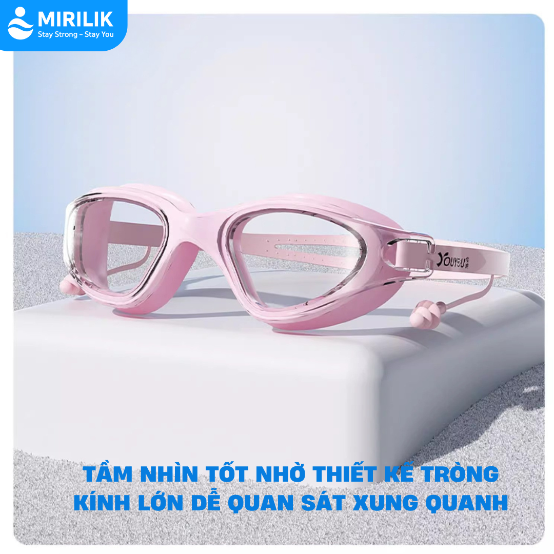Kính bơi kèm bịt tai người lớn nam nữ sang trọng kín nước chống mờ sương YouYou Yuripromax