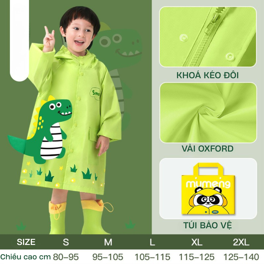 Áo mưa trẻ em có khóa kéo cao cấp Áo mưa bé trai bé gái chống thấm nước họa tiết dễ thương cho bé  1-10 tuổi Mirilik House
