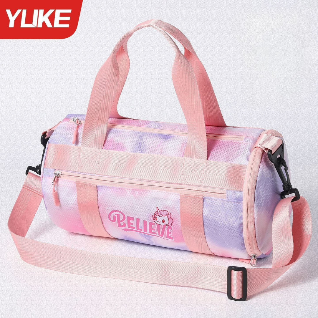 Túi đi bơi đựng đồ bơi có ngăn đựng đồ ướt đồ khô cho bé gái hiệu YouYou màu hồng tím Yuripromax