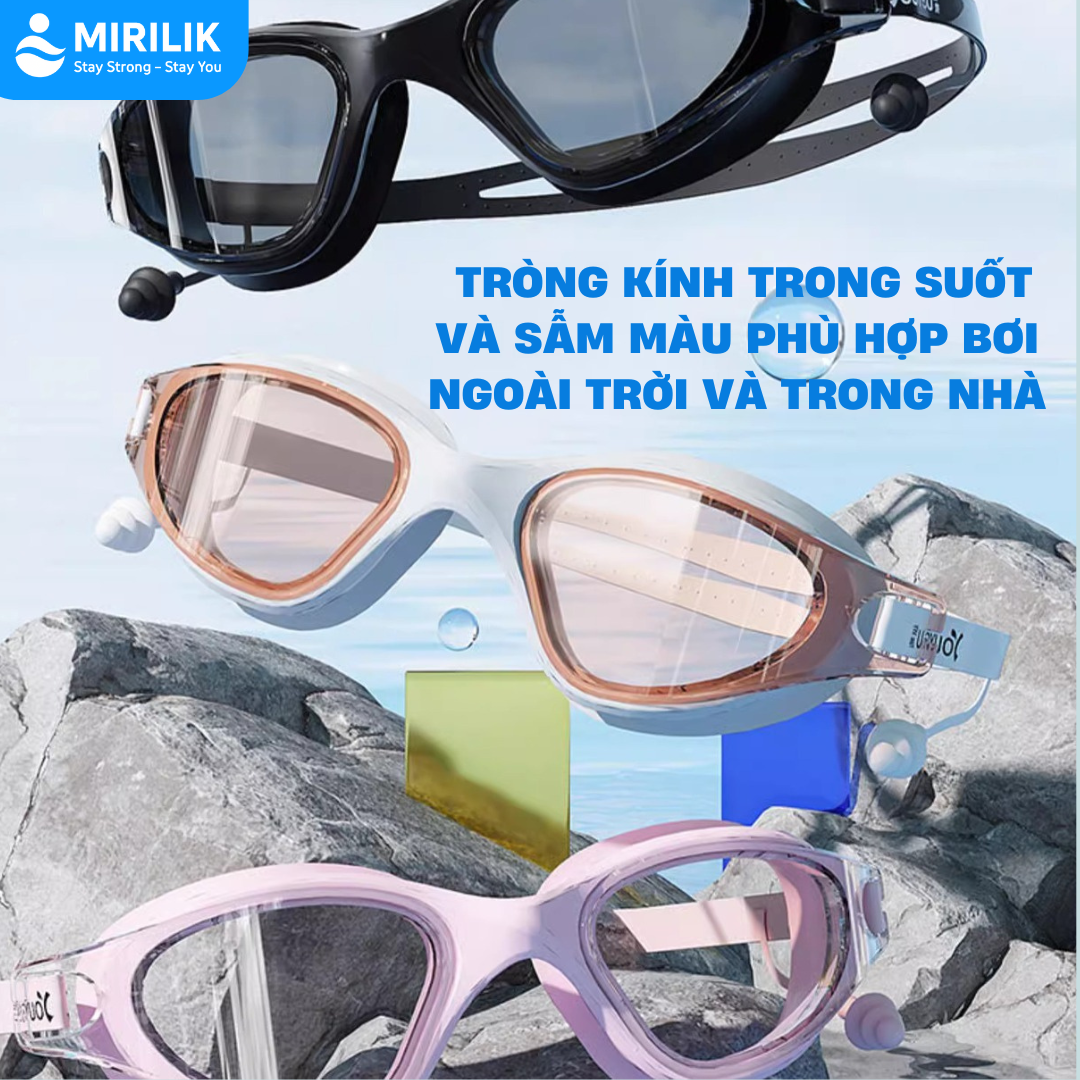 Kính bơi kèm bịt tai người lớn nam nữ sang trọng kín nước chống mờ sương YouYou Yuripromax