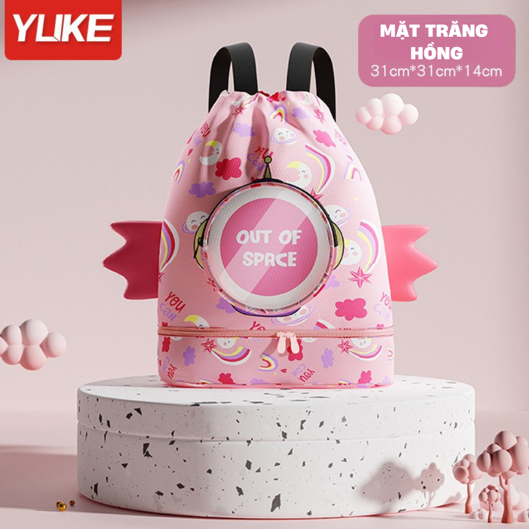 Balo đựng đồ bơi cho bé có 2 ngăn khô ướt Túi đi bơi đi biển có ngăn đựng giầy riêng, balo đi bơi