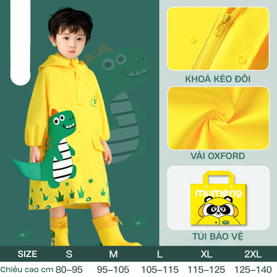 Áo mưa trẻ em có khóa kéo cao cấp Áo mưa bé trai bé gái chống thấm nước họa tiết dễ thương cho bé  1-10 tuổi Mirilik House