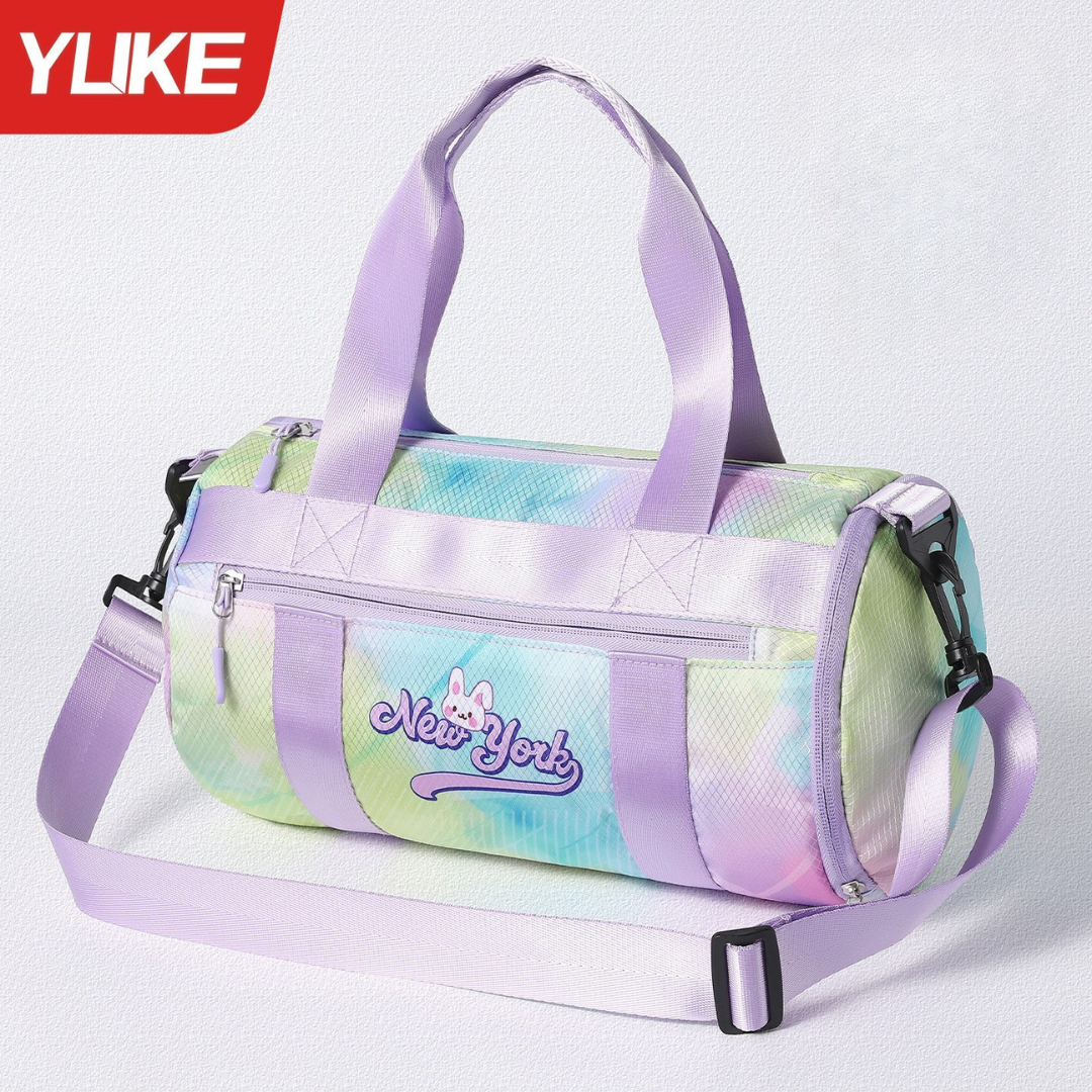 Túi đi bơi đựng đồ bơi có ngăn đựng đồ ướt đồ khô cho bé gái hiệu YouYou màu hồng tím Yuripromax