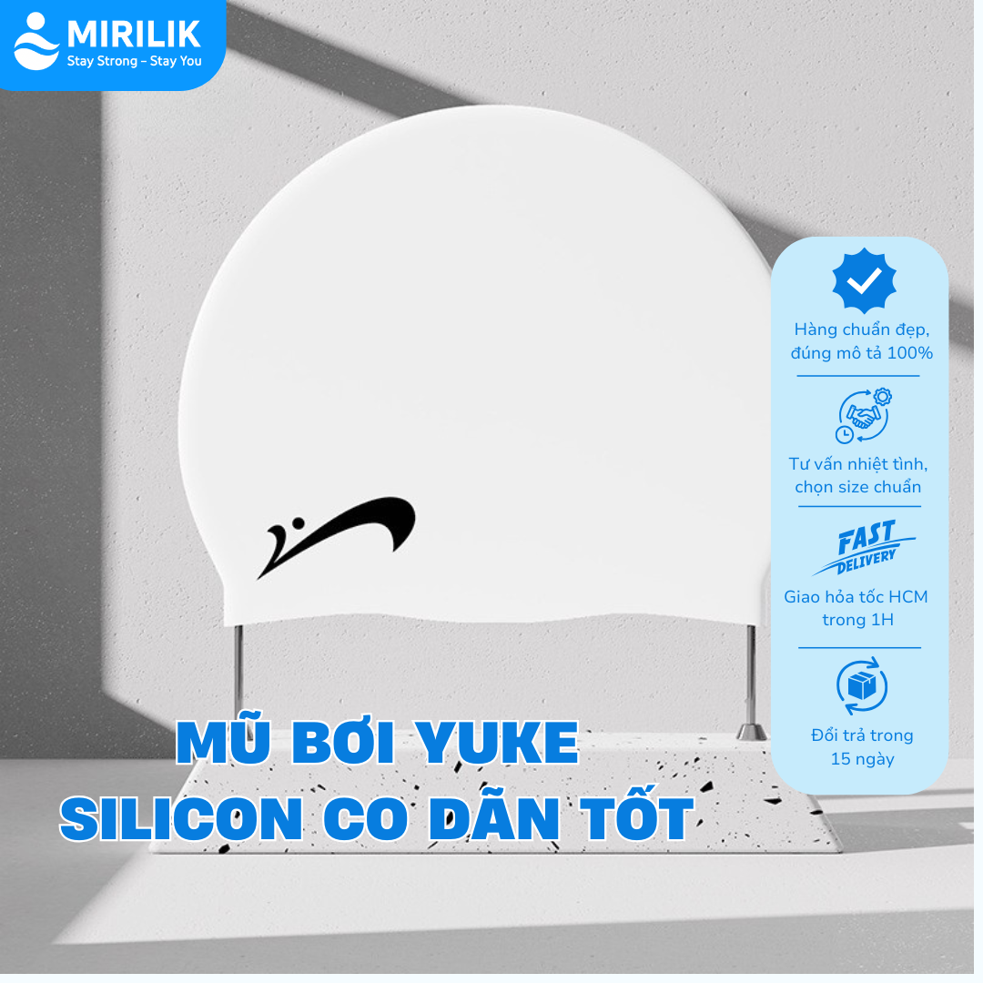 Nón bơi nam nữ Mũ bơi người lớn chất liệu Silicon kín nước hiệu You You - Mirilik House
