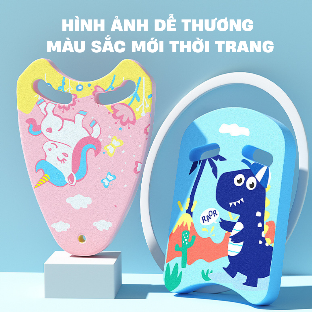Phao bơi ván tập bơi trẻ em phao lưng bơi lội chính hãng YOU YOU hình pony, khủng long Mirilik House