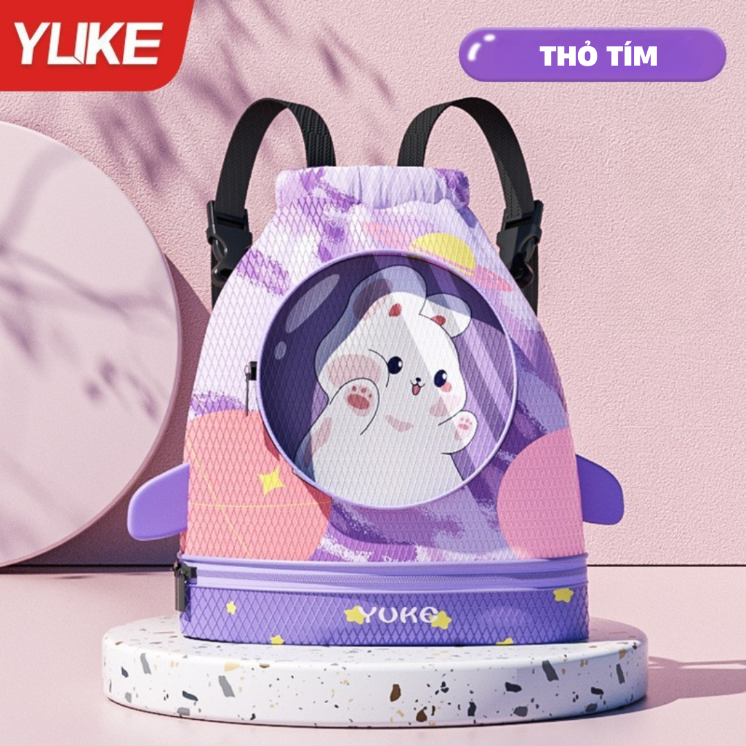 Balo đựng đồ bơi cho bé có 2 ngăn khô ướt Túi đi bơi đi biển có ngăn đựng giầy riêng, balo đi bơi