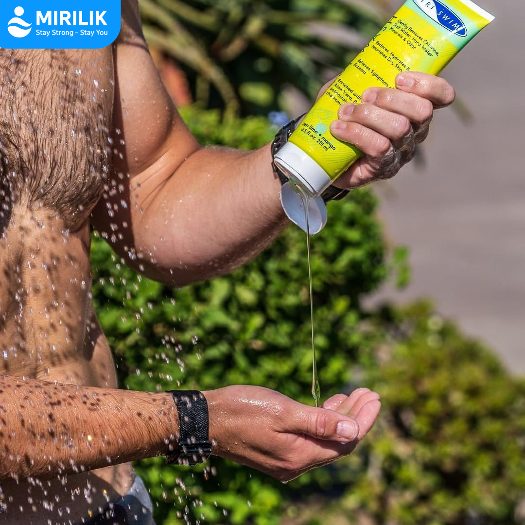 Sữa tắm TRISWIM chuyên dùng đi bơi loại sạch Clo, mùi Clo và muối biển, làm mềm da - MIRILIK