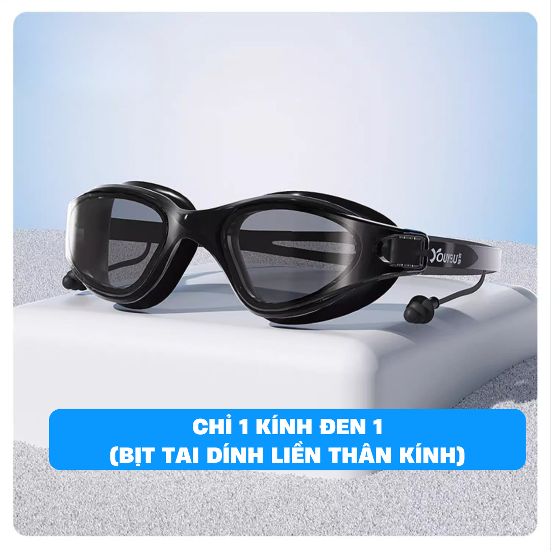 Kính bơi kèm bịt tai người lớn nam nữ sang trọng kín nước chống mờ sương YouYou Yuripromax