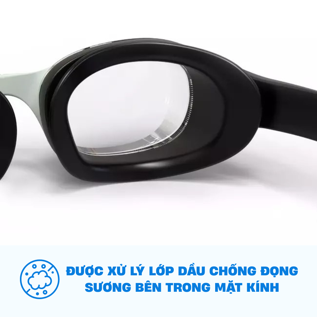 Kính bơi cận tròng kính trong suốt Optical Xbase 100 cho trẻ em người lớn nam nữ Đen MIRILIK DECA