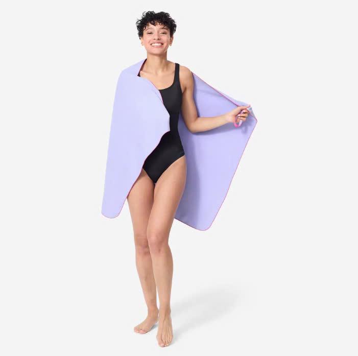 Khăn tắm lau người khô nhanh Microfibre Size M 60 x 80 cm L 80 x 130 cm thấm hút nhanh chơi thể thao bơi lội tắm biển MIRILIK Đen Có thể tái sử dụng Mềm Chất thấm hút Nhà Tắm