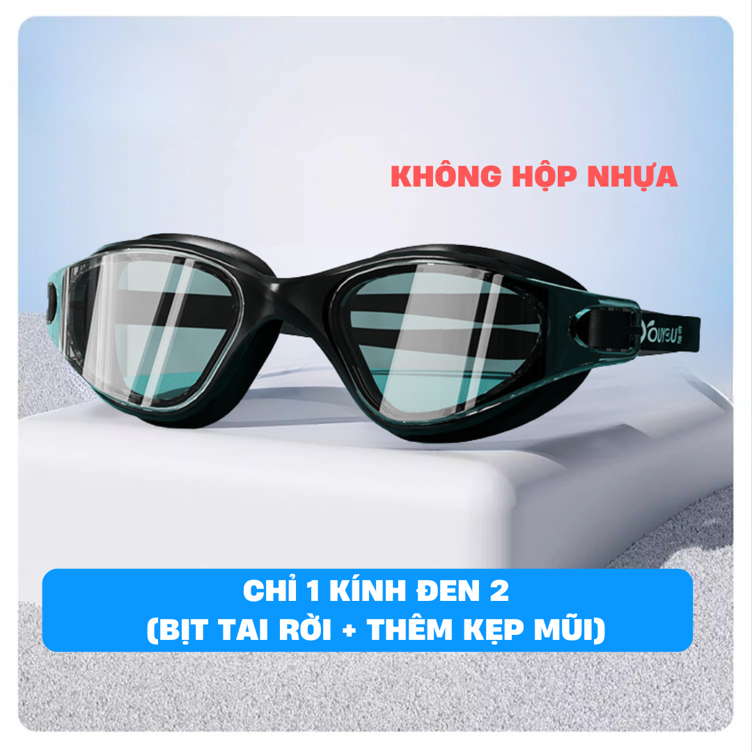 Kính bơi kèm bịt tai người lớn nam nữ sang trọng kín nước chống mờ sương YouYou Yuripromax