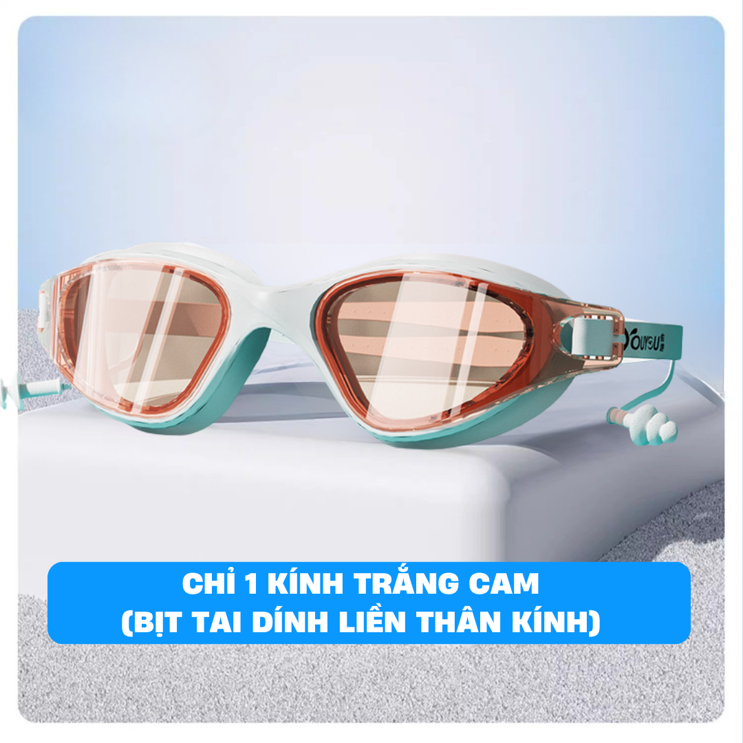 Kính bơi kèm bịt tai người lớn nam nữ sang trọng kín nước chống mờ sương YouYou Yuripromax