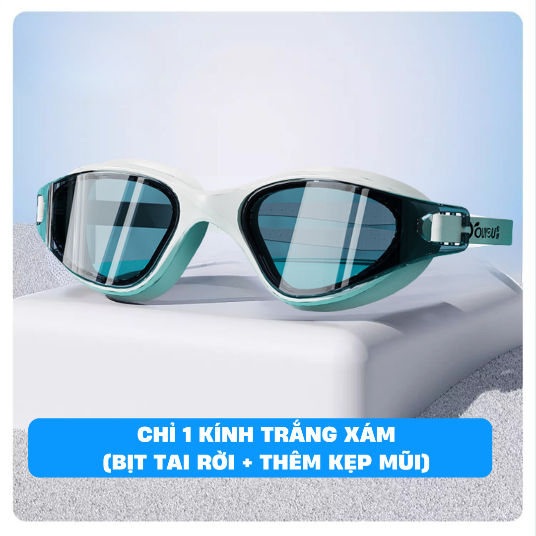 Kính bơi kèm bịt tai người lớn nam nữ sang trọng kín nước chống mờ sương YouYou Yuripromax