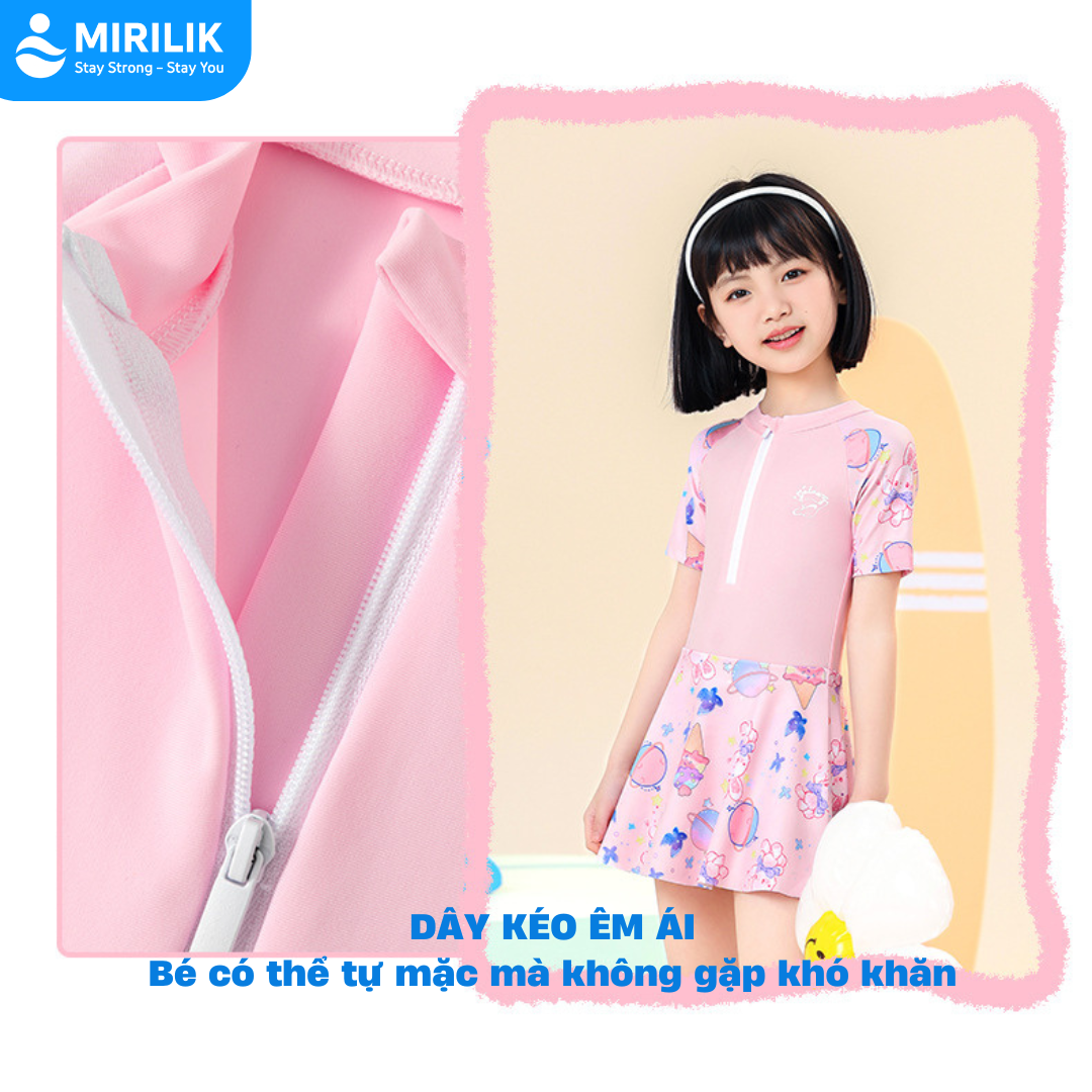 Đầm bơi GALAXY 2 lớp cho bé gái size đại từ 15 - 45Kg hiệu Yuke Mirilik