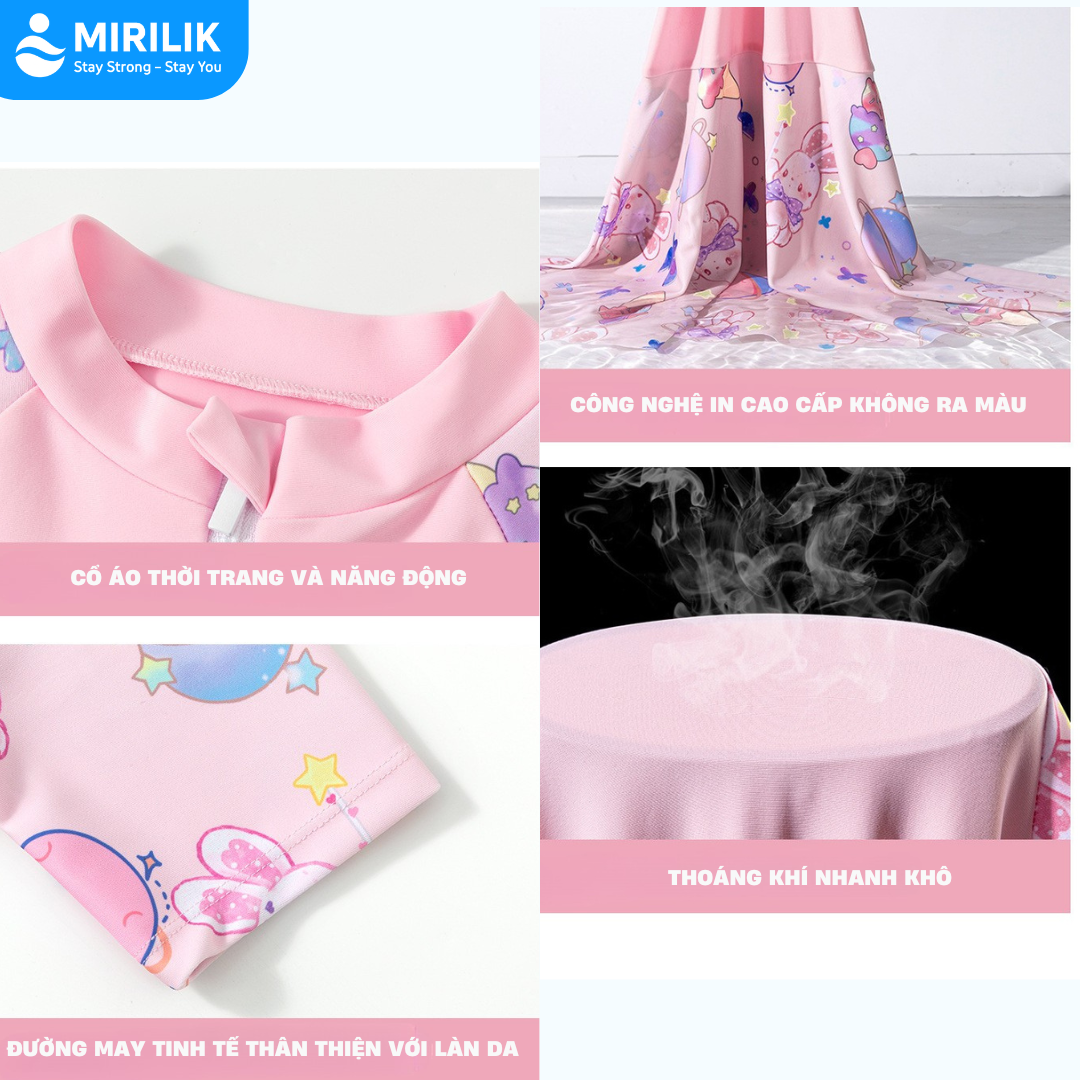 Đầm bơi GALAXY 2 lớp cho bé gái size đại từ 15 - 45Kg hiệu Yuke Mirilik
