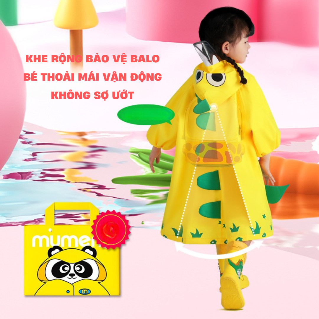 Áo mưa trẻ em có khóa kéo cao cấp Áo mưa bé trai bé gái chống thấm nước họa tiết dễ thương cho bé  1-10 tuổi Mirilik House