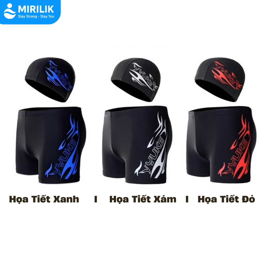 Combo Quần bơi nam + Nón bơi vải hiệu YUKE cao cấp nam tính hợp thời trang YURIPROMAX