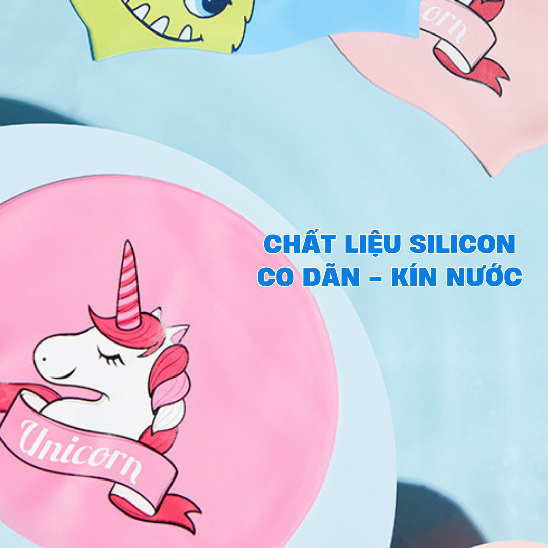 Mũ bơi cho bé mũ bơi Silicon kín nước hình Pony khủng long nàng tiên cá YUKE YOUYOU MY STYLEMirilik Sport