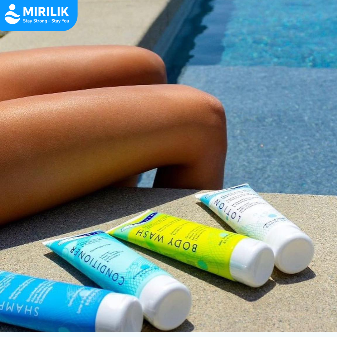 Dầu gội TRISWIM chuyên dùng đi bơi loại sạch clo, mùi clo và muối biển giữ màu tóc MIRILIK