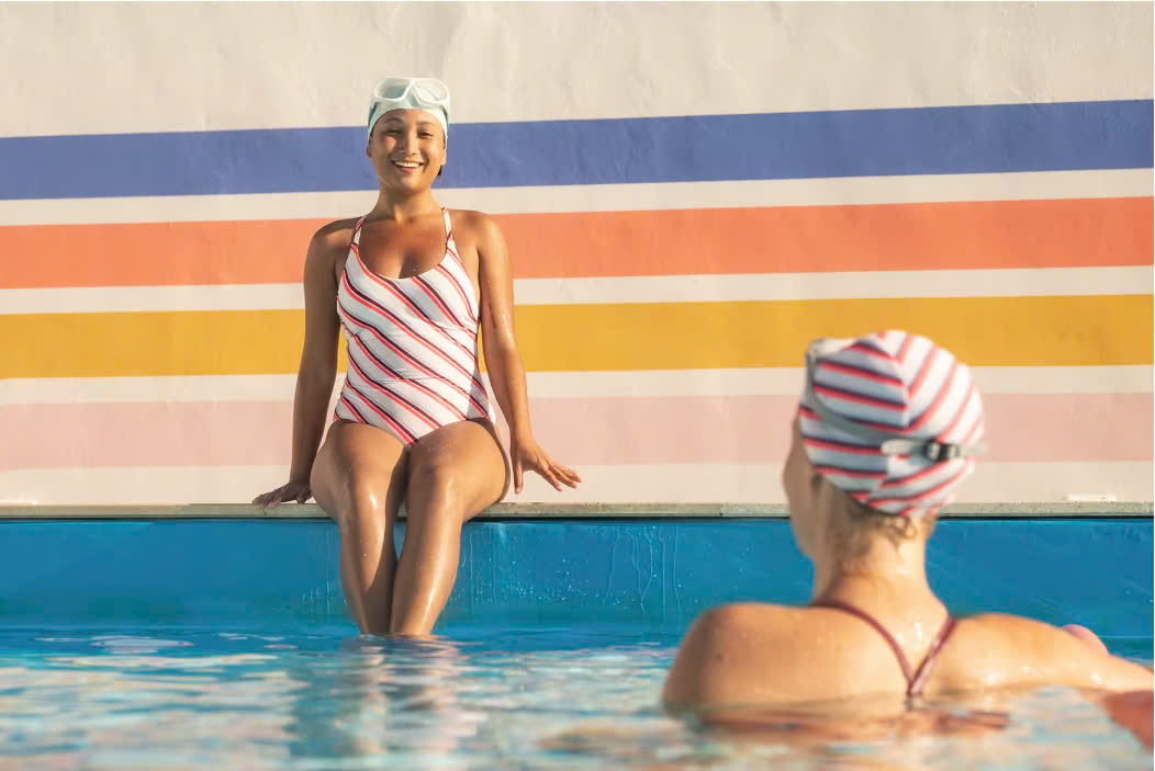 Nón bơi vải trẻ em người lớn, mũ bơi dễ đội không kéo căng tóc nam nữ bé trai bé gái chính hãng Mirilik Deca