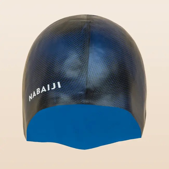 Mũ bơi Silicon người lớn nam nữ 500 hiệu Nabaiji kín nước co dãn tốt trượt nước Xanh đen Mirilik
