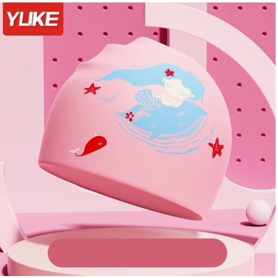 Nón bơi cho bé mũ bơi Silicon kín nước hình Pony khủng long nàng tiên cá YUKE YOUYOU Mirilik Sport