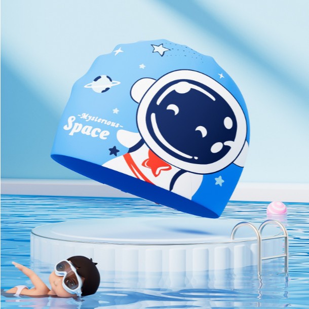 Nón bơi cho bé mũ bơi Silicon kín nước hình Pony khủng long nàng tiên cá YUKE YOUYOU Mirilik Sport