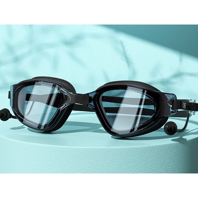 Set Nón Bơi + Kính bơi không cận và có độ cận từ 2 - 6 độ hiệu Yuke kín nước, chống mờ - Mirilik