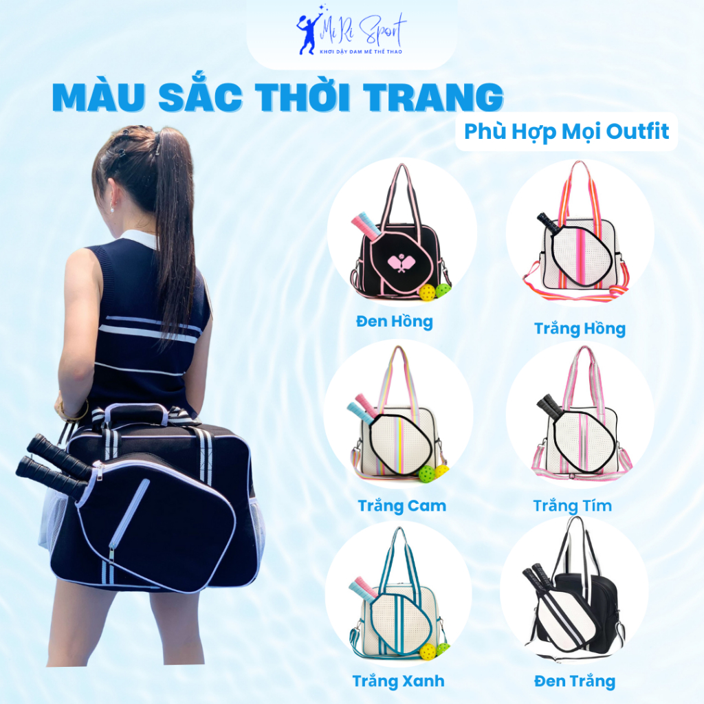 Túi Đựng Vợt Pickleball Nam Nữ Cao Su Chống Sốc Balo Đựng Vợt Dụng Cụ Thể Thao Pickleball MiRi Sport